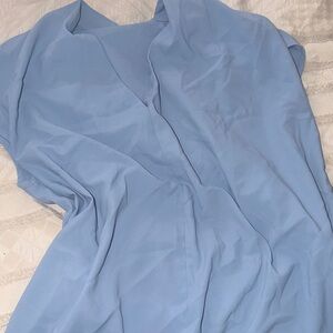 Light Blue Women's Blouse - Classic V-Neck